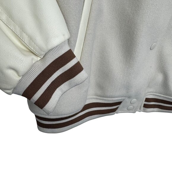 H&M X Smiley Varity Jacket Tan Embroiderer Snap Jacket Men's size M - Picture 5 of 7